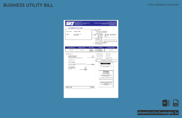 Beispielrechnung Nr. 2 für Geschäftskunden der Sky Cable Corporation auf den Philippinen